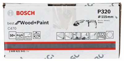 Brúsny list – papier C470, 50-kusové balenie 115 mm, 320