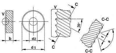 Rádlovací kolečko PM BL 45° 20x8x6 G7 P1,5 se zkosenou hranou QUICK