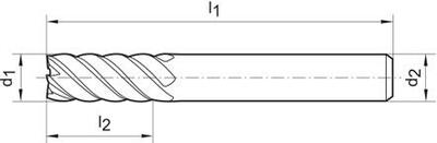 Vícezubá fréza dílenská norma tvrdokov TiALN typ H stopka HA Z6-8 10mm FORMAT