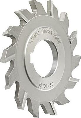 Kotoučová fréza DIN885 HSS-Co5 typ HR tvar A křížové ozubení 100x6mm FORMAT