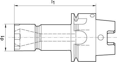 Mini kleštinový upínač ER DIN69893A HSK-A63 35x100mm FORTIS