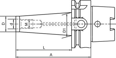 Upínač pro frézy se závitem DIN69893 A HSK-A63 M12x75mm FORTIS