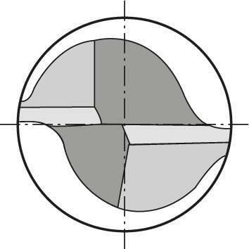 Stopková fréza krátká dílenská norma tvrdokov typ W stopka HB Z2 25° 16mm FORMAT