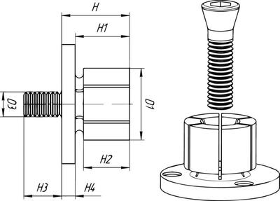 Upínací trn PA M8x20,00mm MITEE-BITE