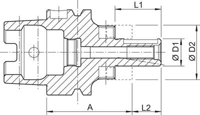 Kombinovaný unášeč pro nástrčné frézy DIN69893A HSK-A63 40x70mm FORTIS