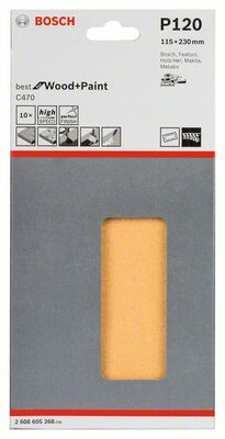 Brúsny list C470, 10-kusové balenie 115 x 230 mm, 120