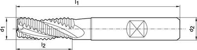Hrubovací fréza krátká DIN844 HSS-Co5 TiALN typ NR 14mm FORMAT