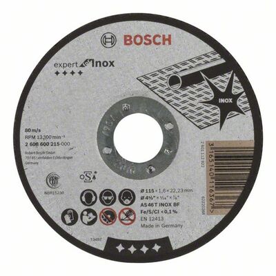 Rovný rezací kotúč Expert for Inox AS 46 T INOX BF, 115 mm, 1,6 mm