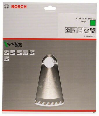 Pílový kotúč Optiline Wood 235 x 30/25 x 2,8 mm, 60