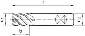 Hrubovací fréza krátká dílenská norma tvrdokov TiALN typ HR stopka HB Z4 6mm FORMAT
