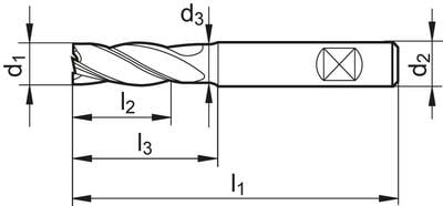 Stopková fréza HPC extra dlouhá tvrdokov typ INOX TiALN 35°/38° Z4 12mm FORMAT GT