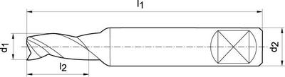 Drážkovací fréza dlouhá krátká dílenská norma HSSCo8 typ N Z3 3,5mm FORMAT
