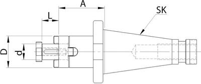 Kombinovaný nástrčný trn na frézy SK50-32 Fortis