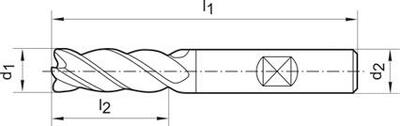 Stopková fréza DIN6527 tvrdokov TiALN Z4 stopka HB 16mm FORMAT