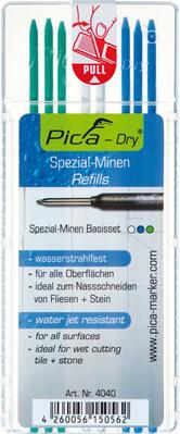 Sada tuhy pro Hloubkový značkovač Pica-Dry bílá, zelená, modrá Pica