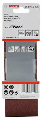 3-dielna súprava brúsnych pásov X440 65 x 410 mm, 60