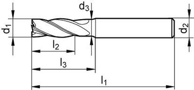 Stopková fréza HPC dlouhá tvrdokov TiALN typ INOX 35/38° Z4 20,0mm FORMAT GT