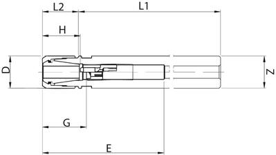 Nástavec pro kleštinový upínač CP08M D10mm L150 FAHRION