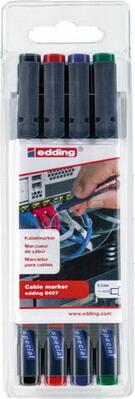 Sada značkovače kabelů edding 8407 černá, červená, modrá, zelená edding