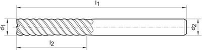 Vícezubá fréza extra dlouhá dílenská norma tvrdokov Signum stopka HA Z6-8 12mm GÜHRING