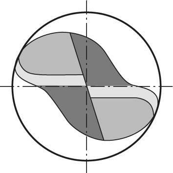 Rádiusová fréza krátká tvrdokov AlTiN+ stopka HB 30° 16mm FORTIS