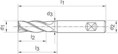 Ratio fréza dlouhá  DIN6527 tvrdokov typ ALU stopka HB Z4 6mm GÜHRING