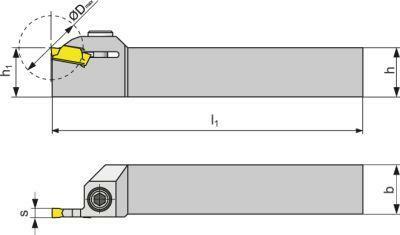 Svěrací držák na upichovací/zapichovací destičku, vnější GFIR 2525 M 04