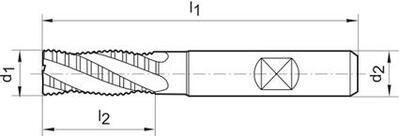 Hrubovací fréza krátká DIN844 HSS-Co5-PM TiALN typ NR 10mm FORMAT