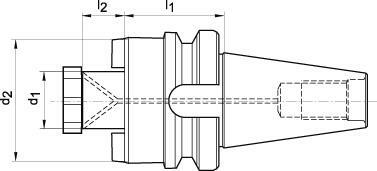 Unášeč pro nástrčné frézy JISB6339AD krátký BT40- 16mm FORTIS