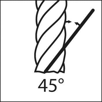 Stopková fréza dlouhá tvrdokov AlTiN+ Z3 45° stopka HB 12,0mm FORTIS