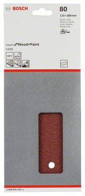 Brúsny list C430, 10-kusové balenie 115 x 280 mm, 80