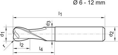 Toroidní fréza dílenská norma tvrdokov Signum Z2 10/3mm GÜHRING