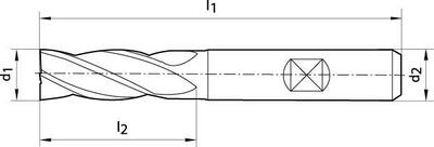 Stopková fréza krátká DIN844 HSSCo8 typ N 16mm FORMAT