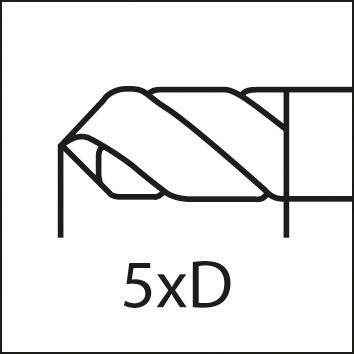 Vrták Ratio tvrdokov TiALN stopka 6537 HA 5xD vnitřní chlazení 6,35mm GÜHRING