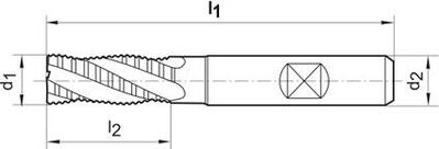 Hrubovací fréza krátká DIN844 HSSCo8 TiALN typ HR 10mm FORMAT