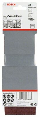 3-dielna súprava brúsnych pásov X440 75 x 457 mm, 40