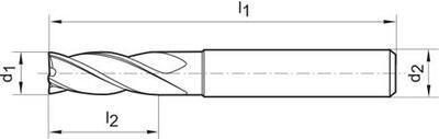 Stopková fréza DIN6527 tvrdokov AlTiN+ Z4 30° stopka HB 8mm FORTIS