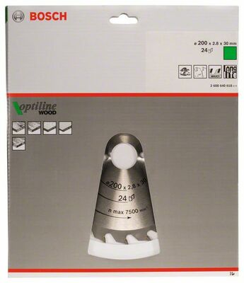 Pílový kotúč Optiline Wood 200 x 30 x 2,8 mm, 24
