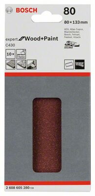 Brúsny list C430, 10-kusové balenie 80 x 133 mm, 80