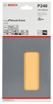 Brúsny list C470, 10-kusové balenie 115 x 230 mm, 240
