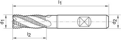 Hrubovací fréza krátká DIN844 HSSCo8 typ NR 10mm FORMAT