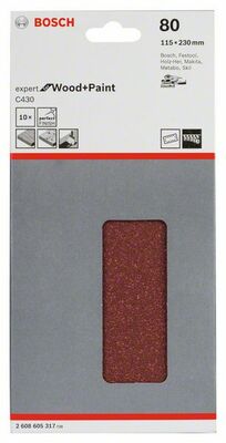 Brúsny list C430, 10-kusové balenie 115 x 230 mm, 80