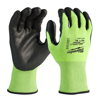 Vysokoviditeľné rukavice odolné voči prerezaniu Level 3 - 10/XL - 1ks