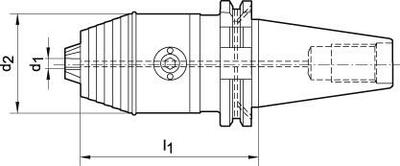 Krátké sklíčidlo DIN69871 ADB R/L 1,5-16mm SK 50 FORTIS