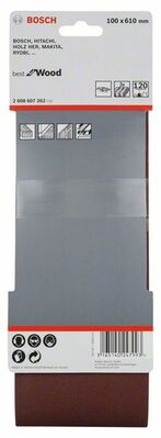 3-dielna súprava brúsnych pásov X440 100 x 610 mm, 120