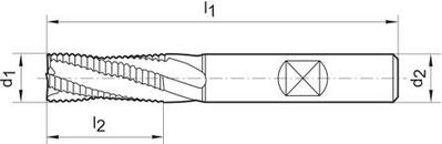 Hrubovací fréza dlouhá DIN6527 tvrdokov TiALN typ HR 8mm FORMAT
