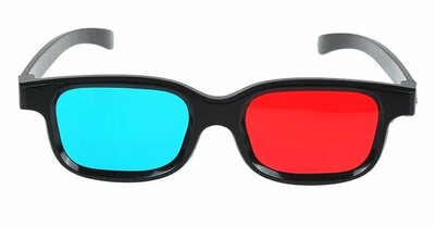 3D brýle - plastové, s fóliemi Red/Cyan (červeno-modré azurové)