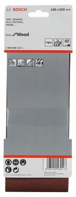 3-dielna súprava brúsnych pásov X440 100 x 560 mm, 40