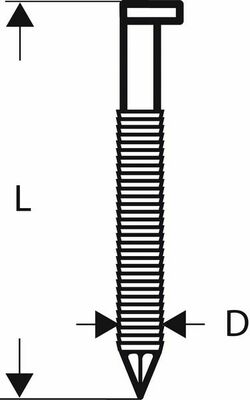 Klinec – páskovaný, s hlavičkou v tvare písmena D SN34DK 50R 2,8 mm, 50 mm, lesklé, ryhované