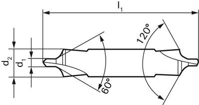 Středicí vrták DIN333 HSS 60°/120° 1,60mm GÜHRING